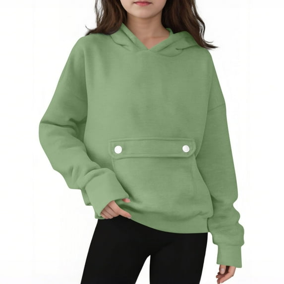 Teen Hoddies Green Hoodies with Pocket Long Sleeve Hooded Sweatshirt Top 14-15 Years Boys Clothes