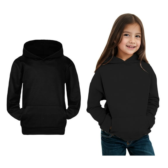 Teen Hoddies Kids Black Hoodies Long Sleeve Pullover Tops Warm Fall Winter Clothes Kids Clothes Girls Size 10-11 Years