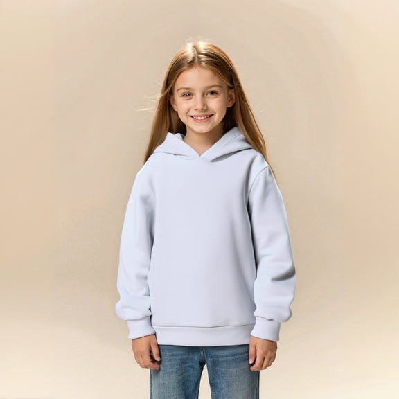 Teen Hoddies Kids White Hoodies Long Sleeve Pullover Tops Warm Fall Winter Clothes Girls Toddler Clothes 11-12 Years