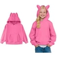 thumbnail image 1 of Teen Hoodie Kids Hot Pink Hooded Long Sleeve Pullover Tops Fall Winter Clothes Girls Sweatshirts Size 10-11 Years, 1 of 8