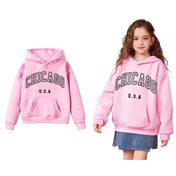 Teen Hoodie Kids Letter Pattern Hooded Casual Long Sleeve Sweatshirts Warm Fall Winter Clothes Size 11-12 Years Boys Clothes