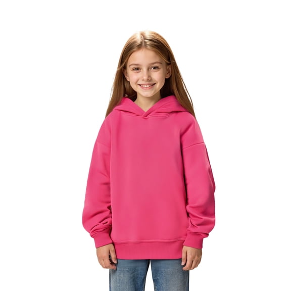 Teen Hoodies Boys Hot Pink Hooded Long Sleeve Hooded Sweatshirt Top Fall Winter Clothes Girls Toddler Clothes 12-13 Years