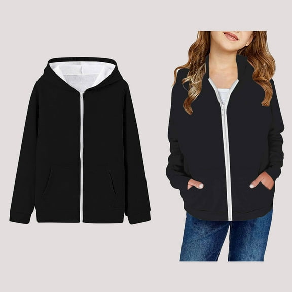 Teen Hoodies Boys Kids Zip up Hooded Lightweight Long Sleeve Hoodies Warm Fall Winter Clothes Girls Teen Clothes 13-14 Years