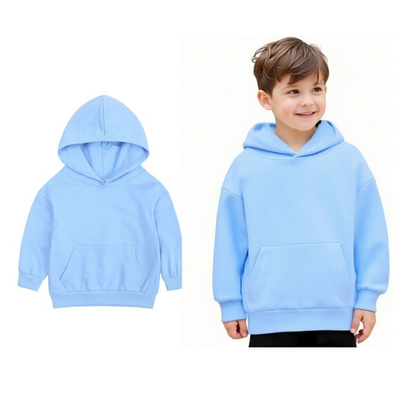 Teen Hoodies Boys Light Blue Hoodie Casual Long Sleeve Classic Hoodie Fall Clothes Baby Girls Clothes 12-13 Years