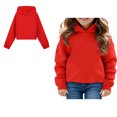 thumbnail image 1 of Teen Hoodies Boys Red Hooded Casual Long Sleeve Classic Hoodie Fall Winter Clothes Little Girls Clothes Size 11-12 Years, 1 of 4