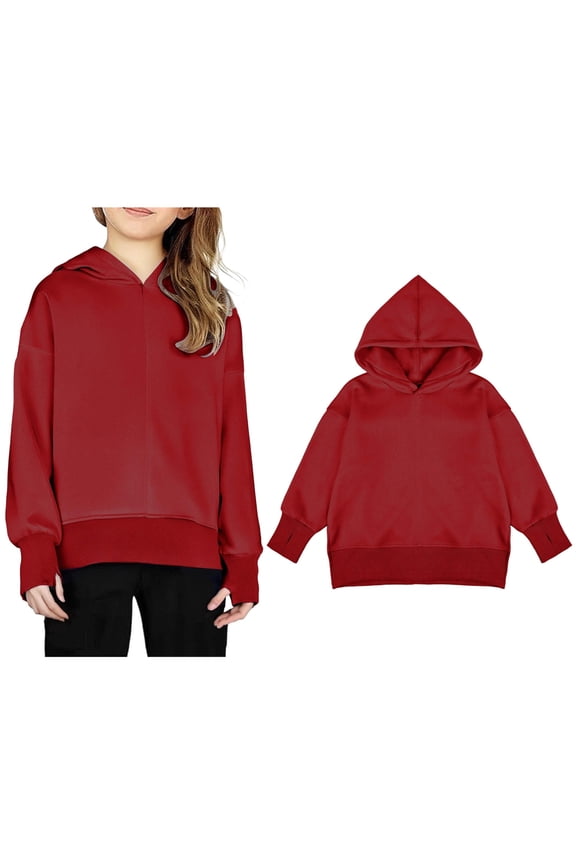 Teen Hoodies Boys Red Hoodies Long Sleeve Pullover Hoodie Sweatshirt Fall Clothes 13-14 Years Boys Clothes