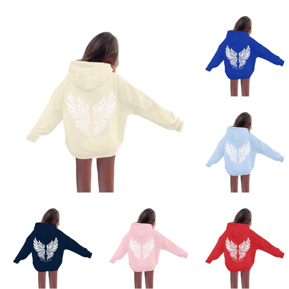 Hoodies Boys and Girls Kids Letter Printed Hooded Long Sleeve Soft Sweatshirts Top Fall Winter Girls Clothes 10-11 Years