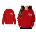 thumbnail image 1 of Teen Hoodies Girls Valentines Day Sweatshirt Long Sleeve Heart Sweatshirt Crew Neck Pullover Sweatshirt Little Girls Clothes Size 12-13 Years, 1 of 4