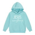 thumbnail image 1 of Teen Hoodies Jesus Loves You Hooded Sweatshirts Long Sleeve Graphic Hoodies Warm Oversize Pullover Top Fashion Winter Clothes Girls Clothes Size 10-11 Years, 1 of 4