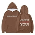 thumbnail image 1 of Teen Hoodies Jesus Loves You Hoodie Casual Girls Long Sleeve Pullover Graphic Letter Print Sweatshirt Essentials Sweatshirt for Kids 7-8 Years, 1 of 4