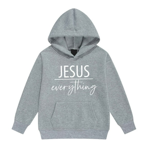 Teen Hoodies Jesus Loves You Sweatshirt Long Sleeve Graphic Hoodies Warm Oversize Pullover Top Girl Clothing Size 10-11 Years Girls Clothes