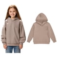 thumbnail image 1 of Teen Hoodies Khaki Hooded Long Sleeve Casual Basic Pullover Sweatshirt Hoodie Fall Clothes Size 10-11 Years Girls Clothes, 1 of 5