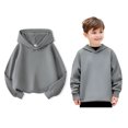 thumbnail image 1 of Teen Hoodies Kids Grey Hooded Long Sleeve Pullover Hoodie Sweatshirt Fall Winter Clothes 12-13 Years Girls Clothes, 1 of 3