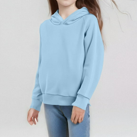 Teen Hoodies Solid Hoodies Long Sleeve Pullover Oversize Thermal Tween Girl Clothing Cute Clothes for Girls 7-8