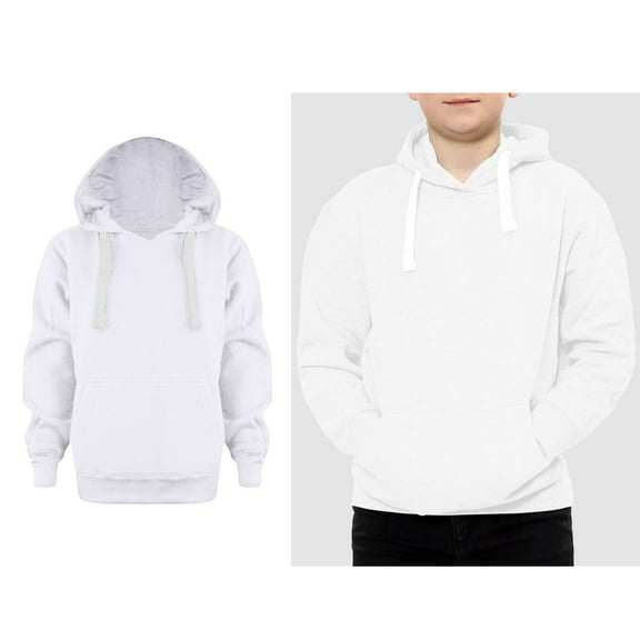 Teen Hoodies for Boys Kids White Hooded Long Sleeve Pullover Tops Fall Winter Clothes Girls Hoodies Size 13-14 Years