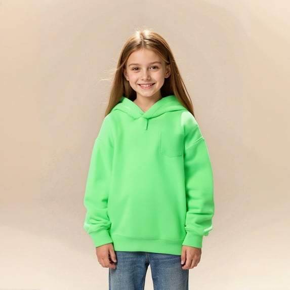 Teen Hoodies for Girls Green Hooded Lightweight Long Sleeve Hoodies Fall Clothes Little Girls Clothes 10-11 Years
