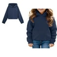 thumbnail image 1 of Teen Hoodies for Girls Kids Navy Hoodies Long Sleeve Soft Sweatshirts Top Warm Fall Winter Clothes Little Girls Clothes 11-12 Years, 1 of 4