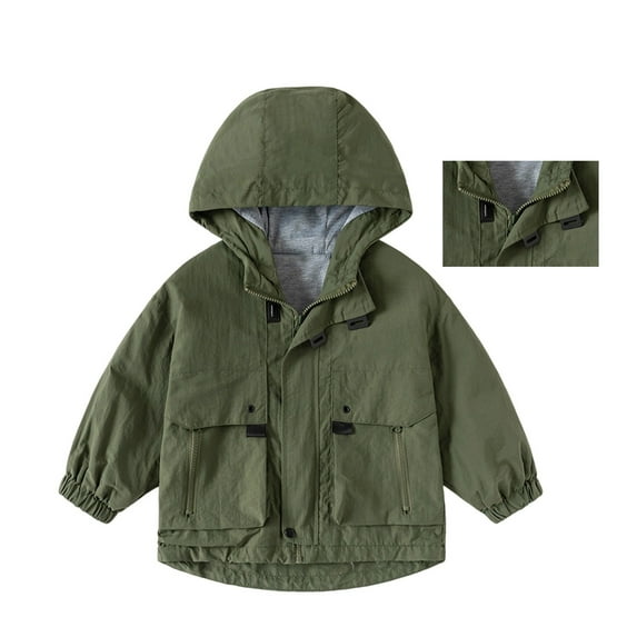 Teen Jacket Boys Windproof Jacket Zippered Hoodies Toddler Light Jacket Fall Coat Boys Sweatshirts Size 10-11 Years
