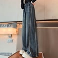 thumbnail image 1 of Jeans Girls Baggy Jeans High Waist Denim Pants with Pockets Straight Leg Jeans Girls Clothes Size 13-14 Years, 1 of 9