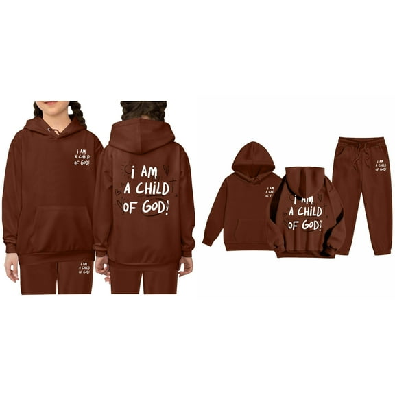 Teen Jesus Loves You Sweatshirt Long Sleeve Casual Graphic Hoodies Oversize Pullover and Sweatpants 2 Piece Fall Clothes 10-11 Years Boys Clothes Cute Boys Girls Clothing