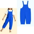 thumbnail image 1 of Teen Jumpsuit Girl Kids Casual Sleeveless Overalls Girls Overalls with Pockets Blue Jumpsuits Summer Clothes for Kids 13-14 Years, 1 of 4