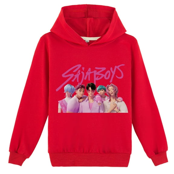 Teen KPop Graphic Hooded Sweatshirt Cotton Long Sleeve Casual Pullover Tops for Boy Girls