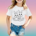 thumbnail image 1 of Teen Kid Diy Hand Painted Easter Outfit Boys Short Sleeve T Shirts Summer Tops Cute Tops for Girls 8-10 Years, 1 of 4