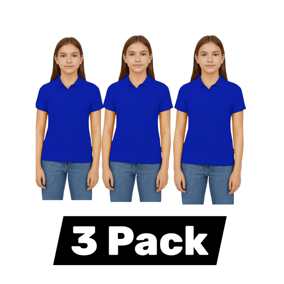 Teen Kids 3 Pack Solid Polos, work polos, Back to school Polos, 15 colors, small- xlarge.