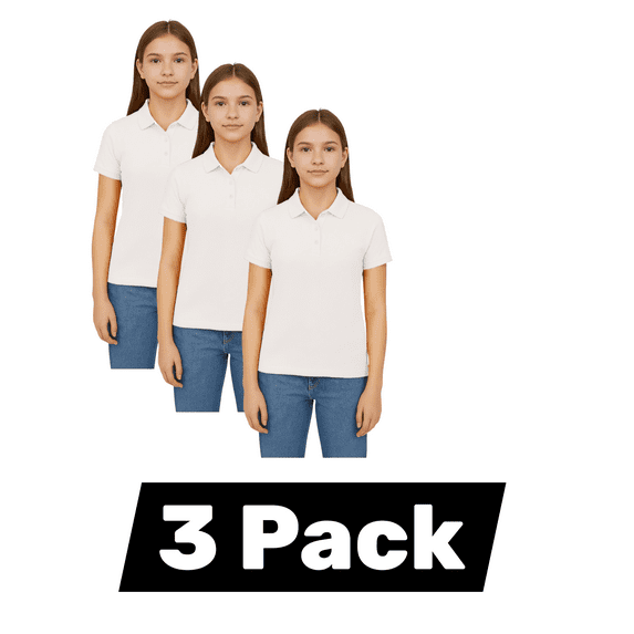 Teen Kids 3 Pack Solid Polos, work polos, Back to school Polos, 15 colors, small- xlarge.