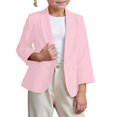 thumbnail image 1 of Teen Kids Blazer Long Sleeve Shawl Collar Open Front Formal Pink Jacket Kids with Pockets Dress Coat for Toddler Girls 13-14 Years Formal&nbsp;Outfits, 1 of 8
