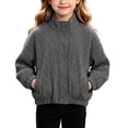 thumbnail image 1 of Teen Kids Girls Gingham Plaid Jacket Long Sleeve Zip Up Lightweight Windproof Classic Outerwear 12-13 Years, 1 of 7