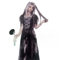 thumbnail image 1 of Teen Kids Girls Gothic Bride Dress Short Sleeve V Neck Dresses for Halloween 12-14 Years, 1 of 6