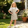 thumbnail image 1 of Teen Kids Girls Sleeveless Square Neck Gingham Check Pinafore A-Line Mini Dress for Summer School Campus Casual Wear 12-13 Years, 1 of 7