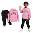 thumbnail image 1 of Teen Kids Sweatsuit Set for Girls 2PC Long Sleeve Letter Graphic Basic Hoodie Leggings Pants Fall Clothes Boys Outfits 13-14 Years, 1 of 5