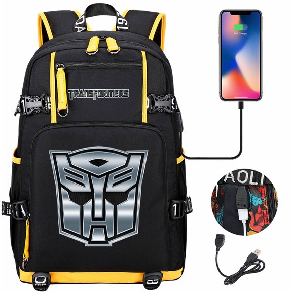 Teen Lightweight Backpack-High Capacity Waterproof Daypack Canvas Laptop Knapsack with USB Charging Port
