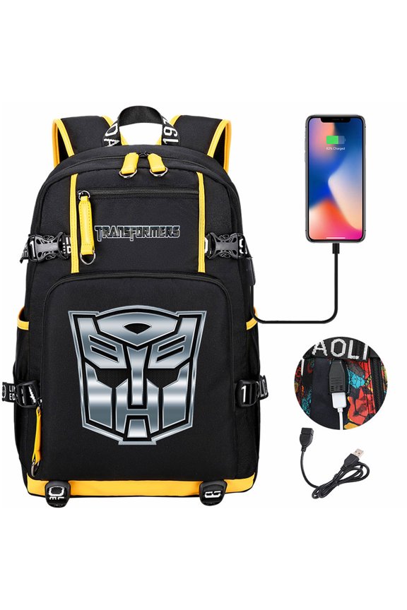 Teen Lightweight Backpack-High Capacity Waterproof Daypack Canvas Laptop Knapsack with USB Charging Port