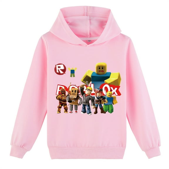 Teen Long Sleeve Sweatshirts with Hood,Roblox Pullover Casual Cotton Hoodies for 8-16 Years