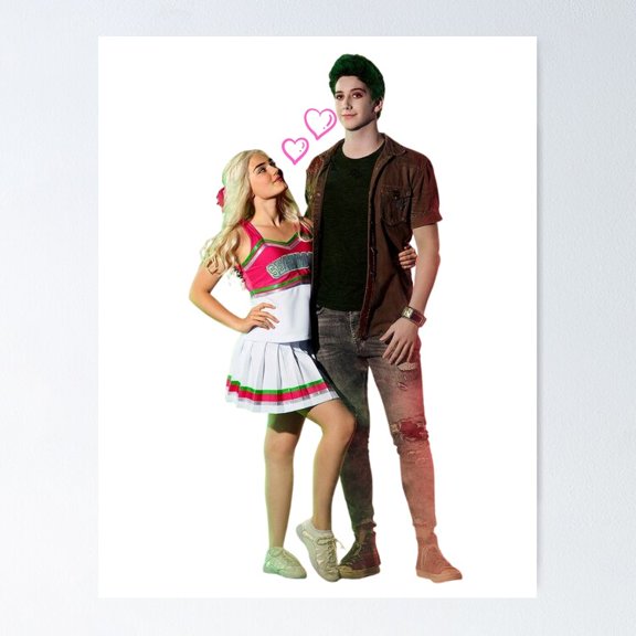 Teen Musical Fantasy Zombies Character Silhouette Colorful Graphic Art, Unframed Poster