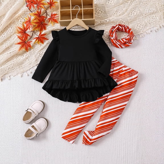 Teen Outfits for Girls Toddler Girl Clothes Kid Fall Outfit Ruffle Sleeve Shirt Top Floral Pants Winter Clothing Set