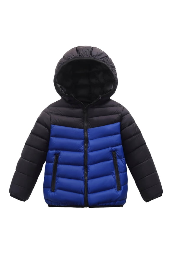 Teen Packable Stand Collar Hood Puffer Coats Co𝐥or Block Light Wa𝐭erproof Down Jacket Kids Winter Warm Outerwear