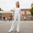 thumbnail image 1 of Pants for Boys Linen Pants with Pockets White with Elastic Waist Summer Pants for Girls 16-17 Years, 1 of 6