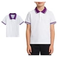 thumbnail image 1 of Teen Polo Shirts Boys Short Sleeve Boys White Button down Shirt School Shirts Kids Summer Casual Shirts Boys Size 14-15 Years Shirts, 1 of 5