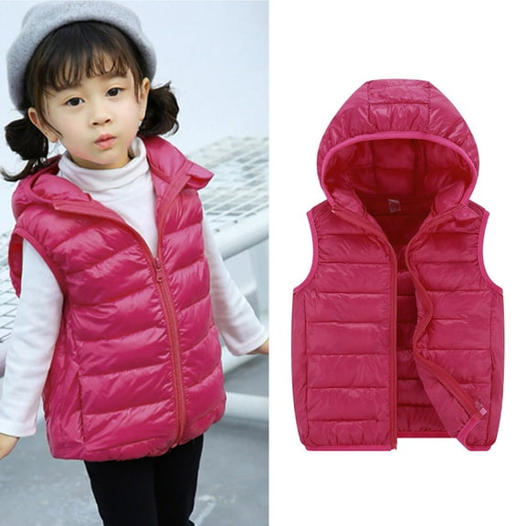 Teen Puffer Vest Girls Vest Hooded Jacket Sleeveless Windproof Down Jacket Winter Warm Outerwear for Boys 12-15 Years