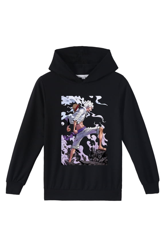 Teen Pull on Hoody Sweatshirts Anime One Piece Classic Hoodies Casual Long Sleeve Tops for 8-16 Years