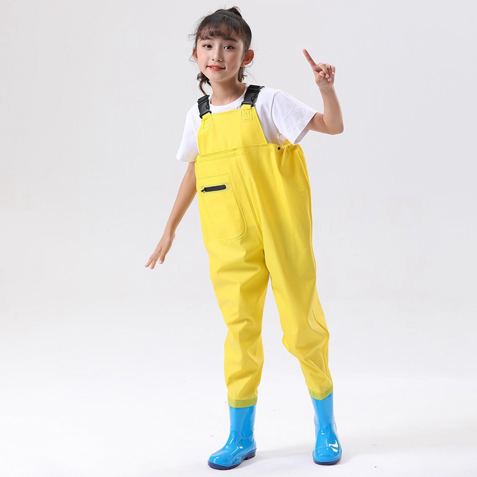 Kids Waterproof Rain Pants With Suspenders - Lined Trousers For Toddler & Children (2-11 Years) - View #4
