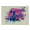 thumbnail image 1 of Teen Room Cutting Board, Rock Star with Guitar Inside Watercolor Cloud with Musical Words Print, Decorative Tempered Glass Cutting and Serving Board, Small Size, Cream Pink Purple, by Ambesonne, 1 of 1