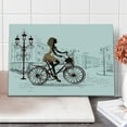 thumbnail image 1 of Teen Room Cutting Board, Young Girl in Paris Streets Bicycle French Style Display, Decorative Tempered Glass Cutting and Serving Board, Large Size, Brown Chestnut Brown, by Ambesonne, 1 of 5