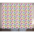 thumbnail image 1 of Ambesonne Vintage Curtains 2 Panel Set, Roller Skates Pattern Art, 108" x 90", Multicolor, 1 of 3