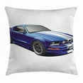 thumbnail image 1 of Teen Room Decor Throw Pillow Cushion Cover, American Auto Racing Car Sports Competition Speed Winner Boys Kids Graphic, Decorative Square Accent Pillow Case, 18 X 18 Inches, Blue Grey, by Ambesonne, 1 of 2