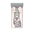 thumbnail image 1 of Teen Room Fitted Sheet & Pillow Sham Set, Kitty Cat with Glasses Tribal Necklace Clasp Fashion Design Print, Decorative Printed 4 Piece Bedding Decor Set, Twin, Pale Pink Grey, by Ambesonne, 1 of 3
